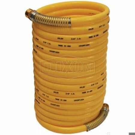 DIXON Coil-Chief Self-Storing Air Hose, 3/8 in Nominal, MNPT End Style, 25 ft L, 165 psi Working, Nylon, D CC3825